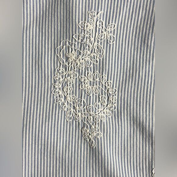 GAP Men’s Casual Paisley Stripe Shirt Blue White Sz L - Picture 3 of 7